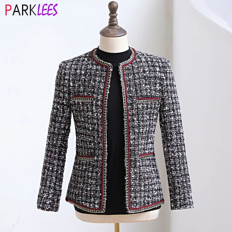 

Men's Retro Collarless Tweed Cardigan Dress Blazers Slim Fit Tuxedo Suit Jacket Men Wedding Party Casual Dinner Costume Homme