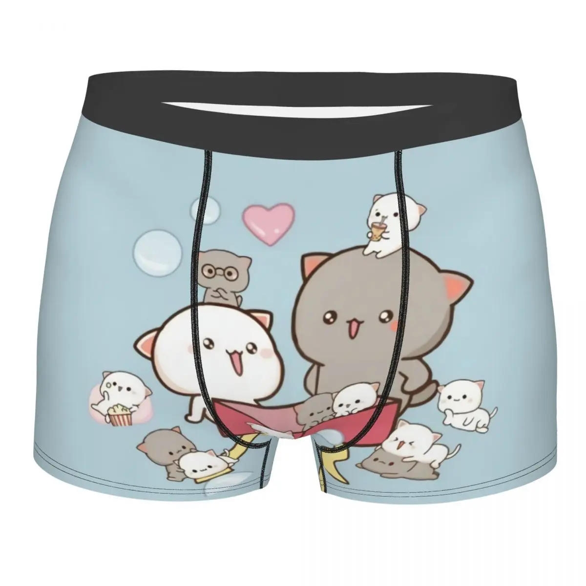 Милые мужские трусы-боксеры Mochi Peach And Goma Cat нижнее белье с 3D-принтом брифы
