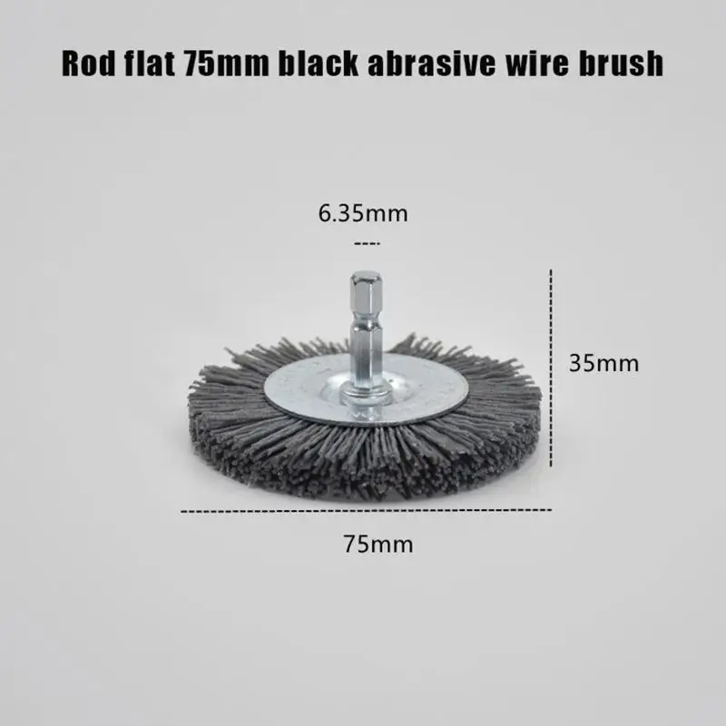 

80/120/180/240 плоская абразивная щетка для дрели, вращающийся инструмент для удаления ржавчины/коррозии/краски, нейлоновая абразивная щетка, зернистость 1/4 дюйма, хвостовик