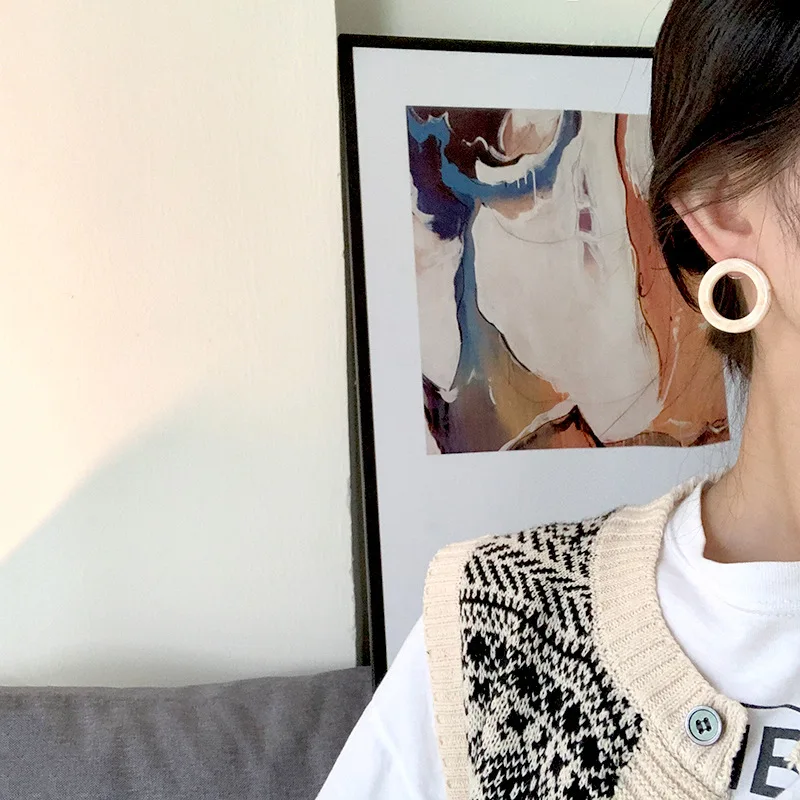 Женские серьги-кольца с уксусной кислотой новые корейские винтажные акриловые