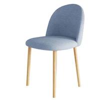 nordic minimalist dining chair cotton linen for makeup manicure ins backrest restaurant stool home pink wood furniture chair