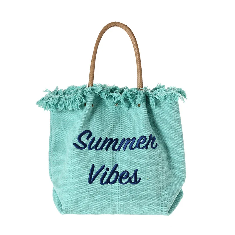 2023 Fashion Embroidered Large Capacity Canvas Bags Summer High Quality Shoulder Bags Luxury Women Purse And Handbags Sac A Main