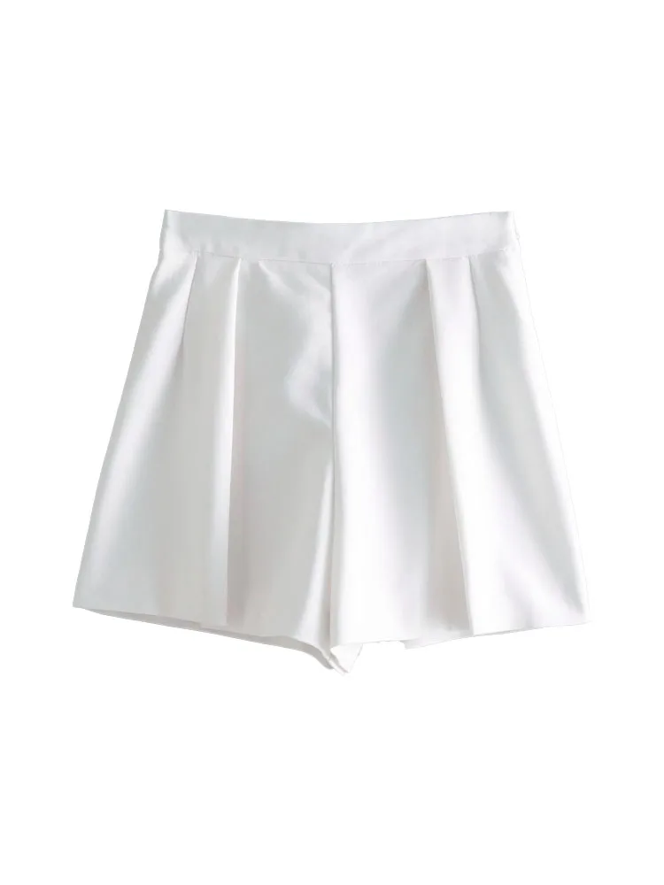 

PB&ZA 8324695 Women's 2022 Chic Fashion Pleated Decor Casual Suit Shorts Retro Side Zipper Women's Shorts Mujer 8324695