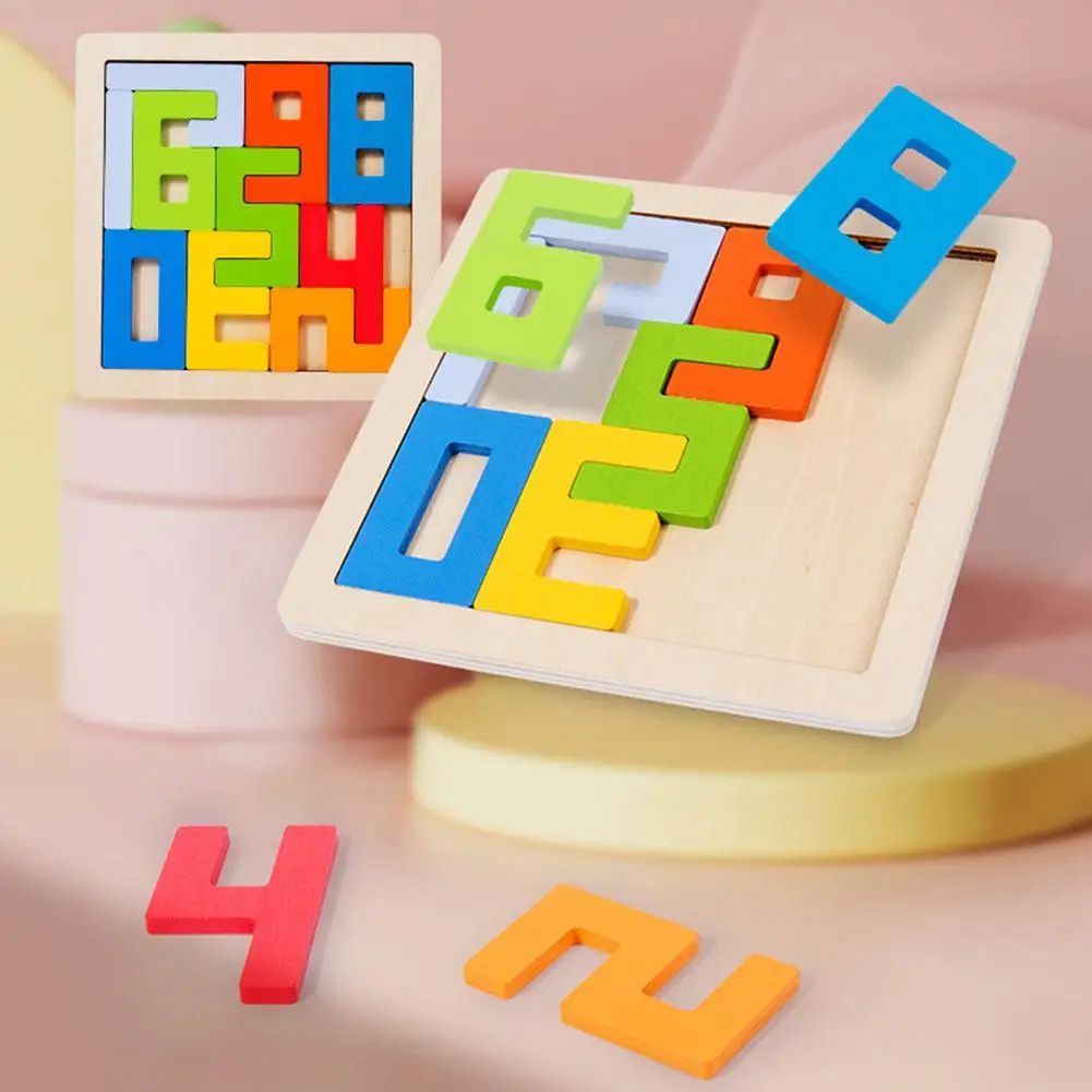 

3D цифры деревянные блоки головоломка игры Красочные Монтессори игрушки блоки головоломки образовательный подарок мышление тренировочные головоломки для K O0Z7