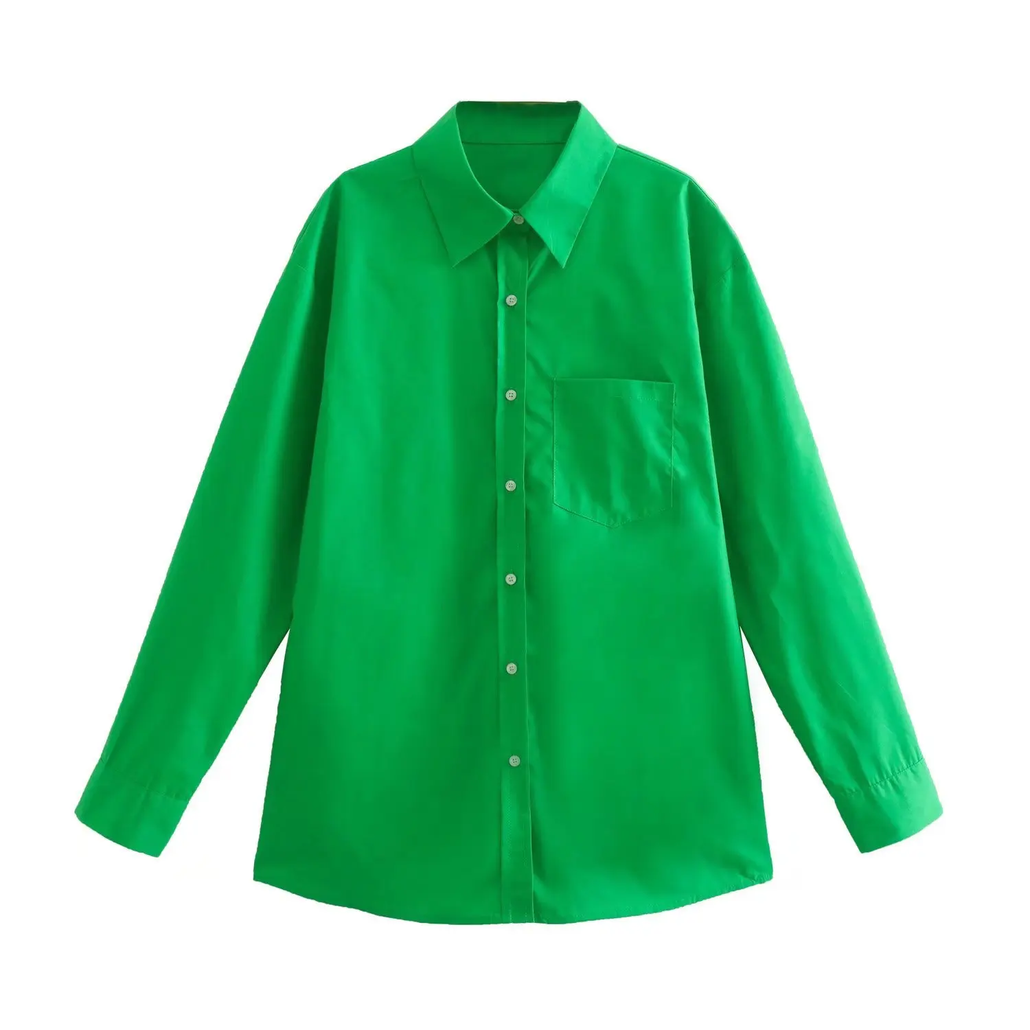 

A.D.EAST-Summer women long sleeve shirt loose elegant pure color coat-L12L326643