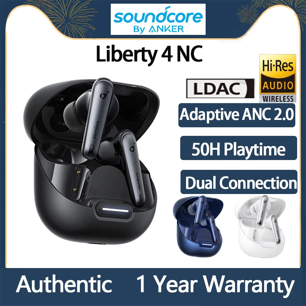 

Global Version Original Anker Soundcore Liberty 4 NC Wireless Bluetooth Earbuds TWS LDAC Hi-Res Active Noise Cancelling Earphone