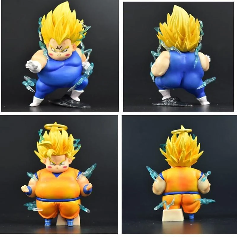 

9CM Anime Dragon Ball Z Fat Vegeta Son Goku Figurine GK Statue PVC Action Figures Collection Model Doll Toys Birthday Gifts
