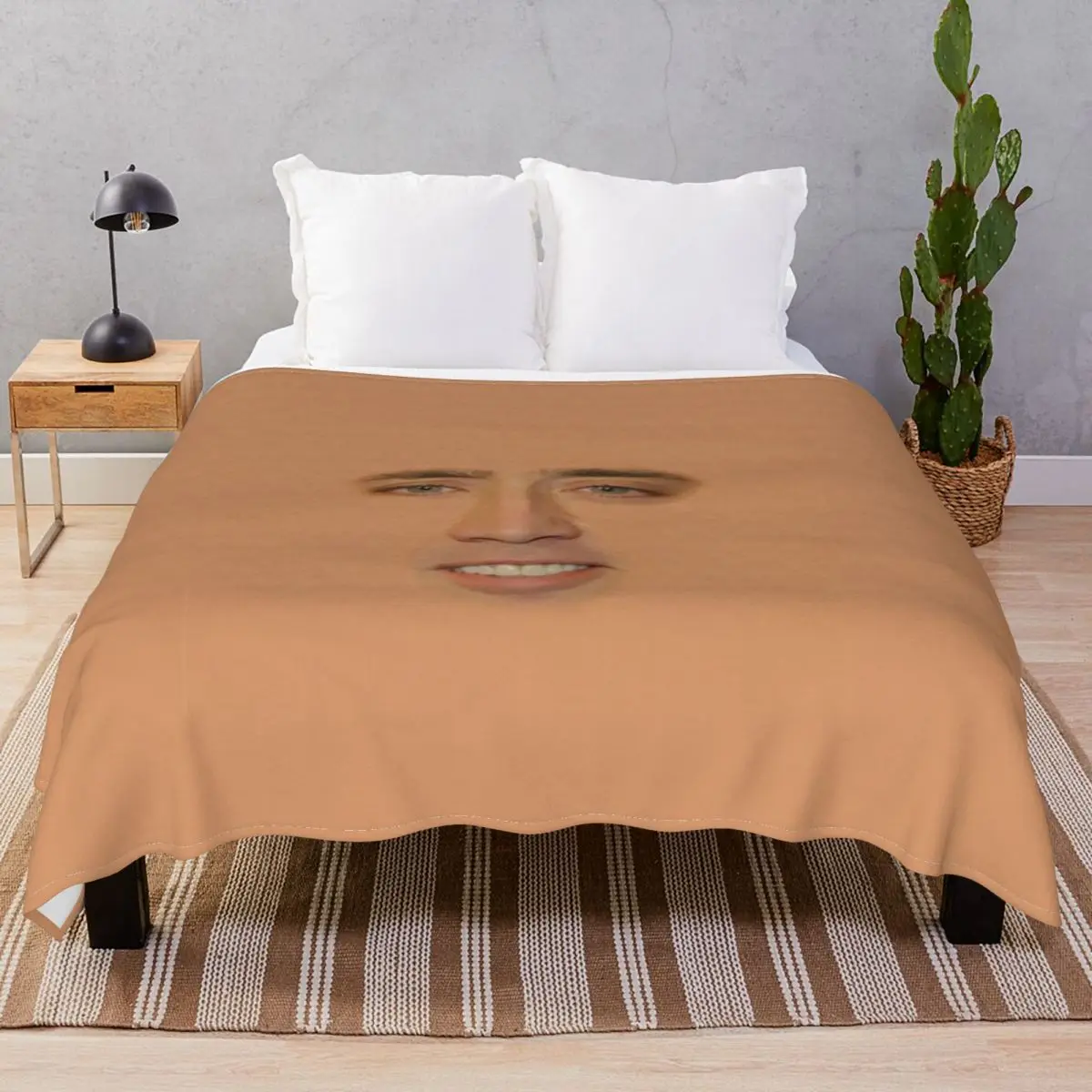 

Nicolas Cage Full Face Blanket Fleece Winter Warm Throw Blankets for Bed Sofa Travel Office