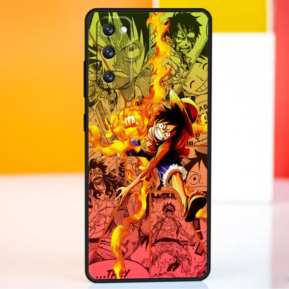 Phone Case One Piece Red Haired Luffy For Samsung Galaxy S20 FE 2022 S9 S22 Ultra 5G S10 S10e S7 S21 Plus S8 Black Smartphone images - 6