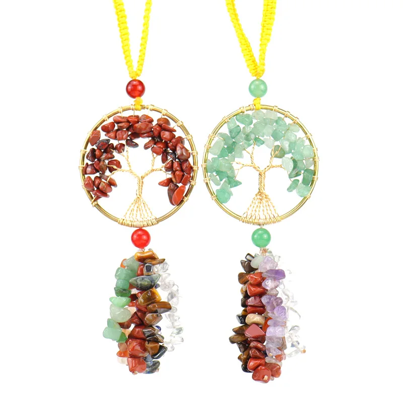 Натуральный минеральный кристалл гравий дерево жизни подвеска на удачи с