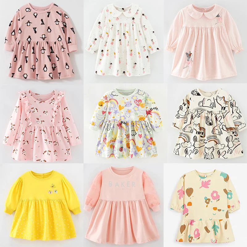 Little maven новинка 2023 года весенние платья с длинными рукавами для девочек