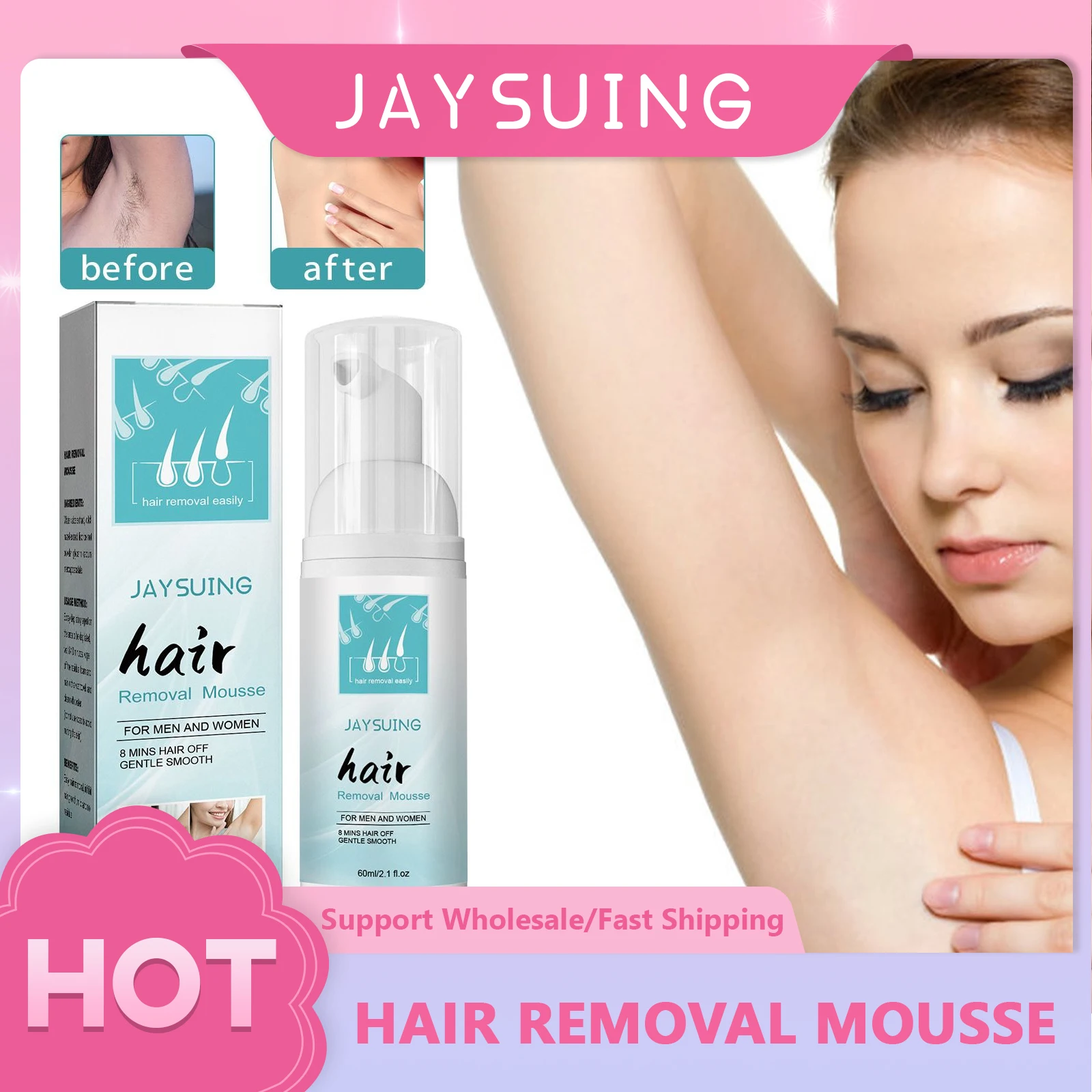 

Hair Removal Mousse Moisturizing Tighten Skin Painless Armpit Arms Remover Non-stimulation Depilatory Permanent Growth Inhibitor