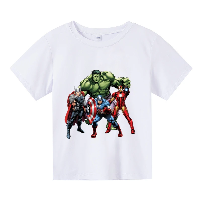 

Marvel Boys Short Sleeve Children Tshirts Cartoon Funny Anime Comic Hulk Kids Summer T Shirt Boys Girls Casual Harajuku Tops