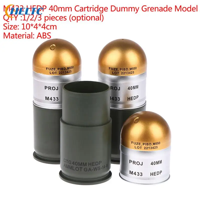 

New M433 HEDP Simulation Grenade 40mm Model Military Fan Collection Toy Gift Mini Storage Case Airsoft Display Decoration Model