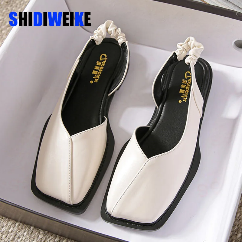 

SDWK Spring Summer New Flat Shoes Square Toe Square Toe Shallow Slip on Loafers Ladies Casual Shoes Zapatos Mujer AD4268