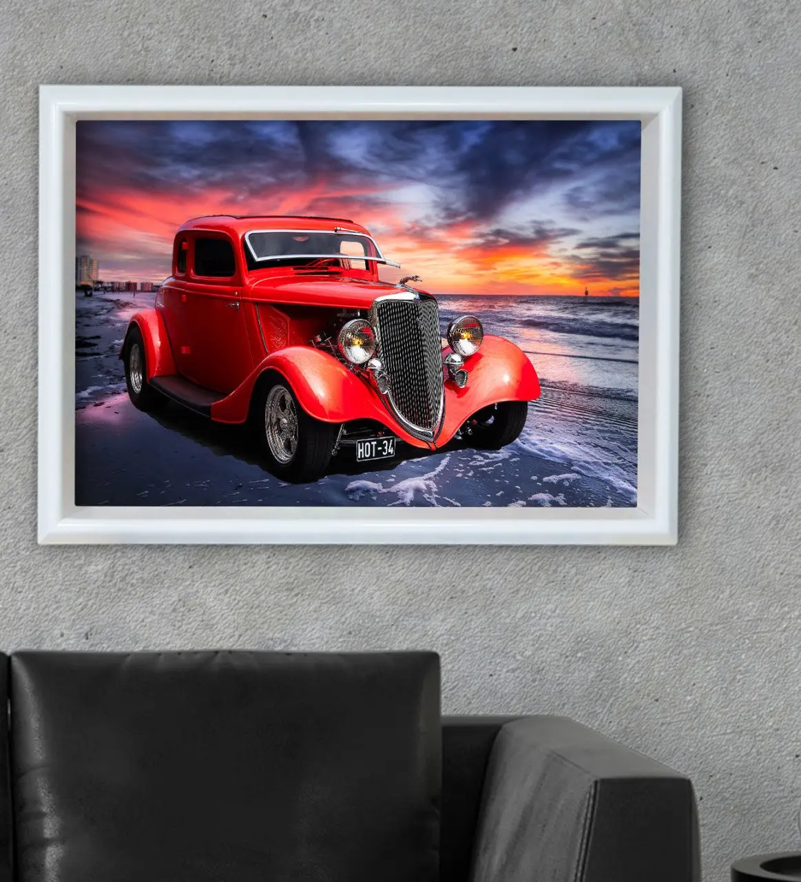 

BK Подарочный классический дизайн автомобиля под заказ деревянный стол в рамке 46x66 см 2