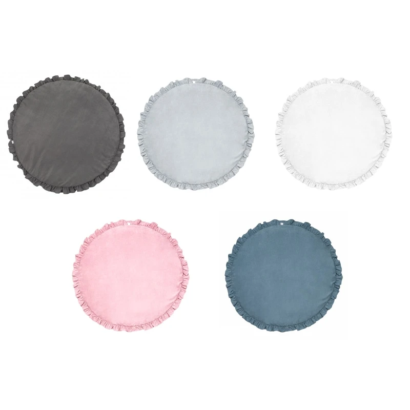 

Напольный коврик для детской комнаты, детский игровой коврик для ползания, кружевной однотонный круглый игровой коврик