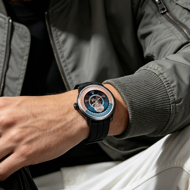 Мужские механические часы Shanghai Watch Magic Formula, восьмиугольный цифровой циферблат, автоматические часы, светящиеся, водонепроницаемые до 100 м, 22FB (art.: 3920d9e24a0bb) - 3920d9e24a0bb