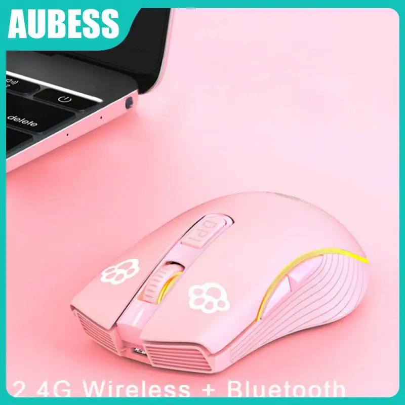 

Computer Mouse Bluetooth 5.0+2.4Ghz Mouse Wireless Dual Mode 2 In 1 2400DPI Ergonomic Portable Optical Mice For PC/Laptop