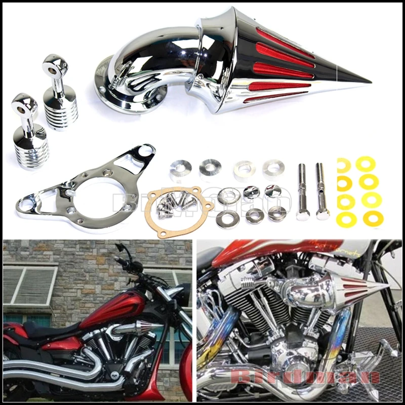 

Motorcycle Aluminum Air Filter Cone Spike Air Cleaner Kit For Harley Softail Dyna Touring Night Train Road King Super Wide Glide