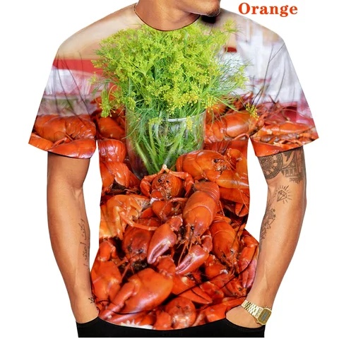 Футболка мужская с 3D-принтом Раков и лобстеров, Модный повседневный летний топ с коротким рукавом для мужчин и женщин, 2022