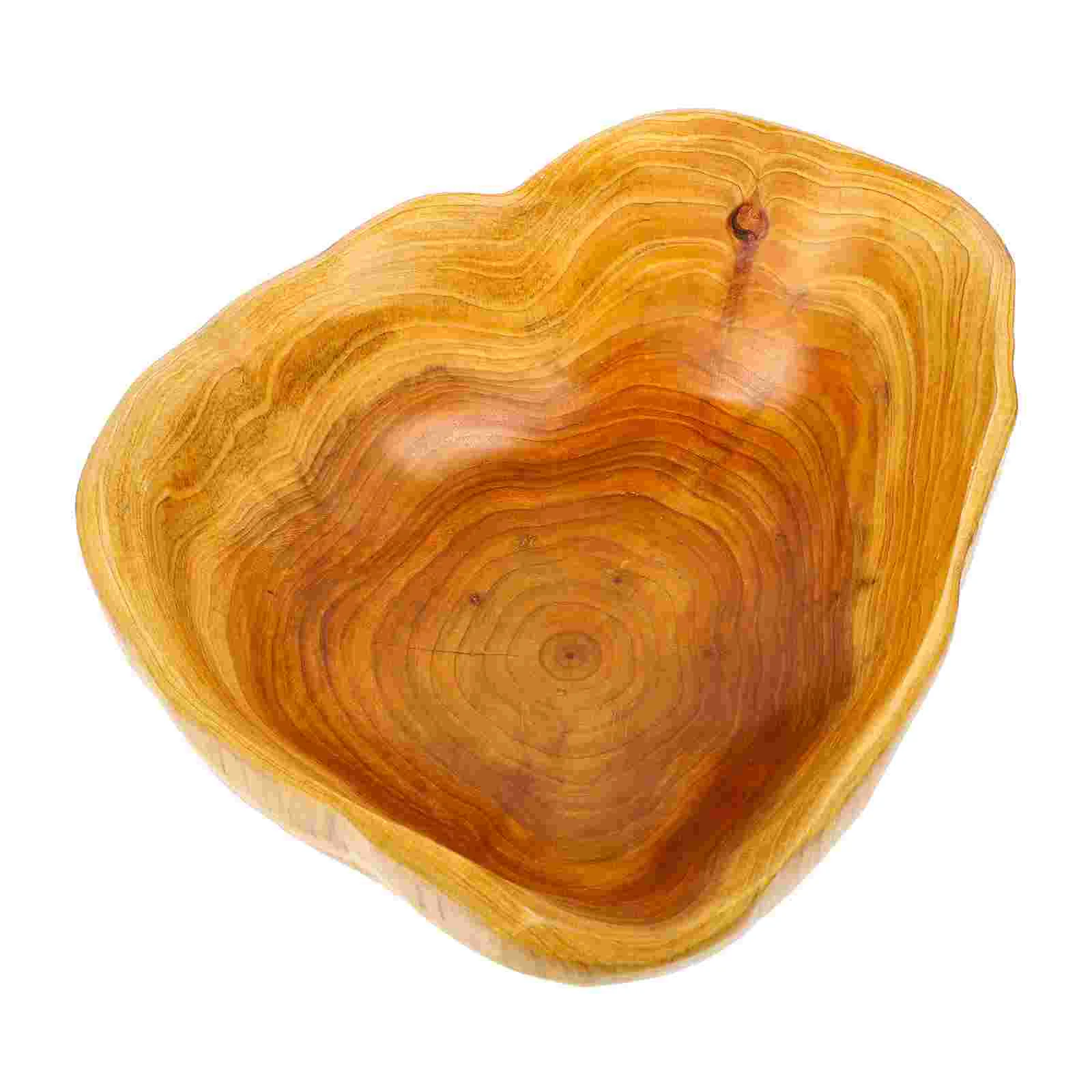 

Bowl Fruit Wood Serving Tray Wooden Plate Salad Bowls Storage Snack Holder Dessert Basket Decorativedough Appetizer Rustic Bread