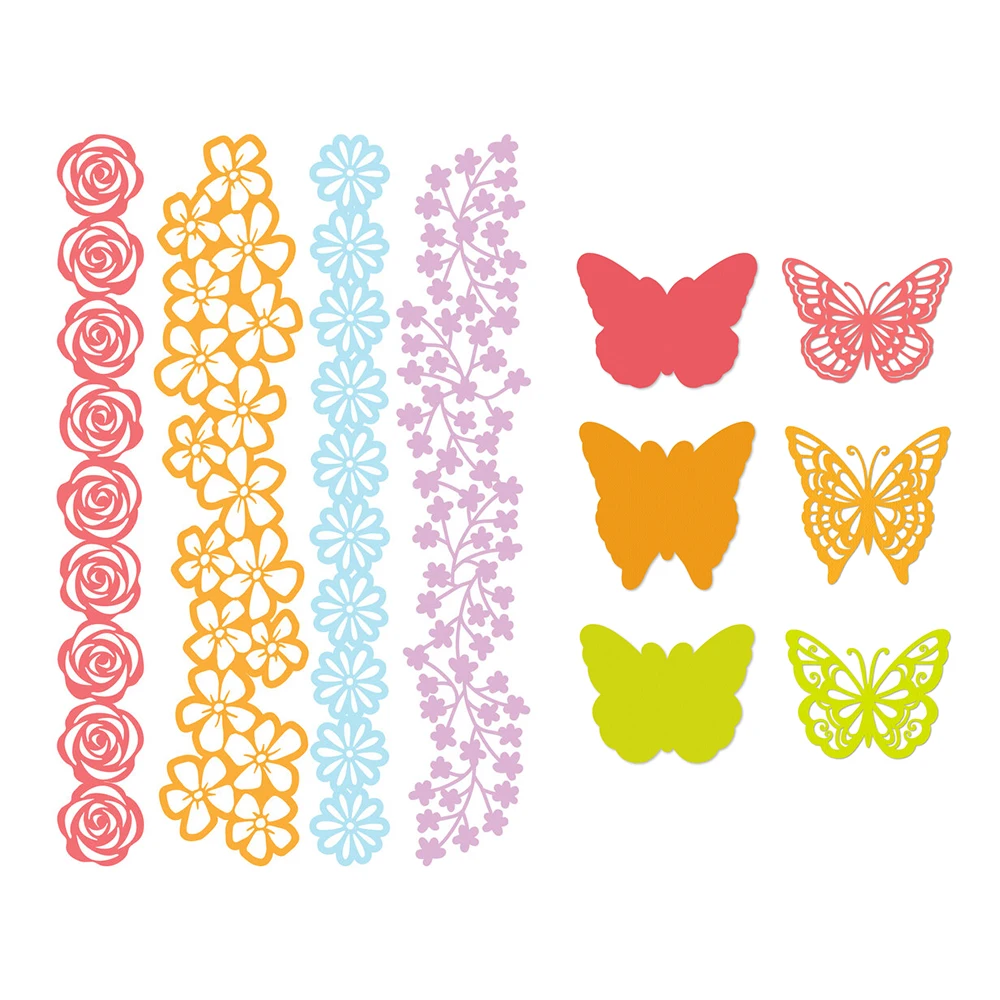 

Floral Flutter Bundle Cutting Die Diy Molds Scrapbooking Paper Making Cuts Crafts Template Handmade Card New Arrivals In 2023