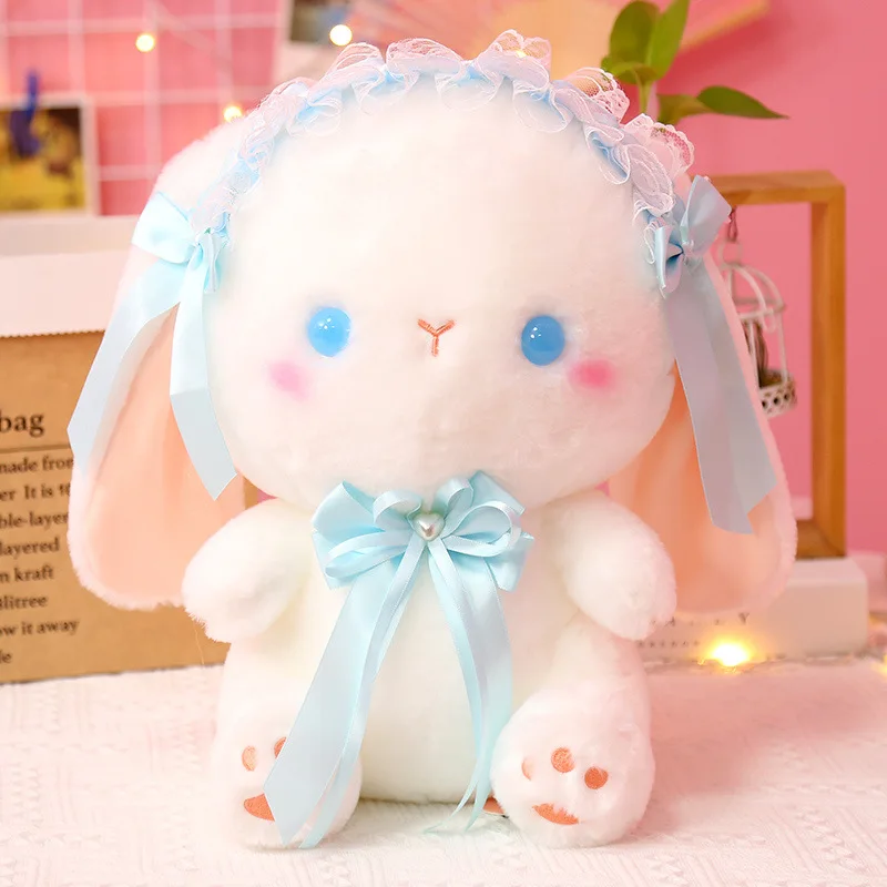 

Cute Lolita Bunny Plush Toy Stuffed Animals Soft Kawaii long eared rabbit Plush Furry Doll Hug Pillow Birthday Gifts Child Girl