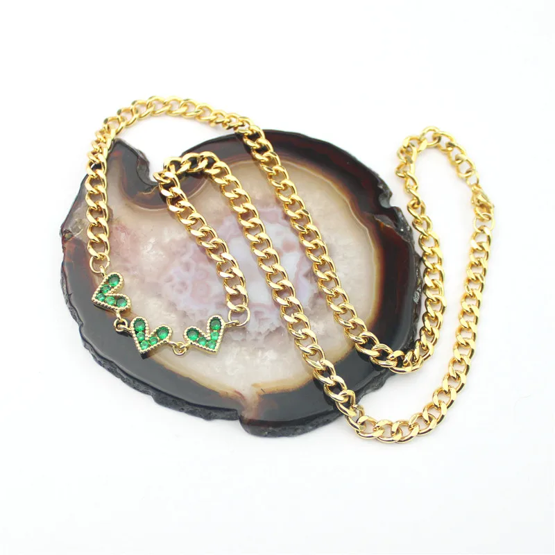 Ожерелье с фианитом в форме сердечка 18 дюймов 10 шт./лот | Ожерелья