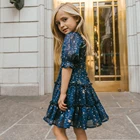 Летнее платье для маленьких девочек, красивое детское платье для девочек, повседневная одежда с цветочным рисунком, милая вечервечерние Одежда для девочек