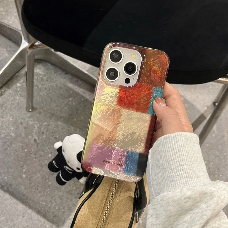 Осенне-зимний ретро-цветной чехол для iPhone 16 Promax Apple 15 14 женский 13 двухслойный