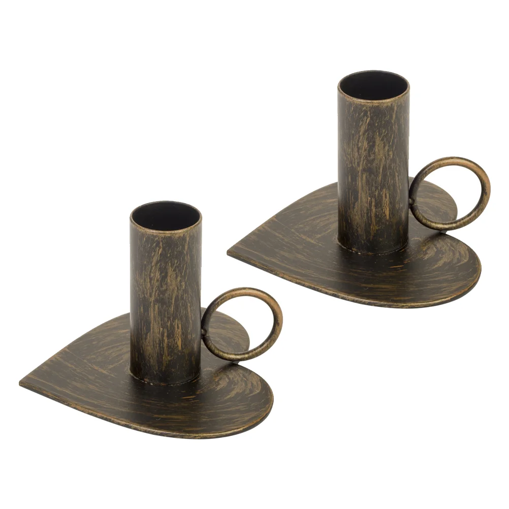 

2Pcs Desktop Candlestick Adornments Display Stand Iron Holder