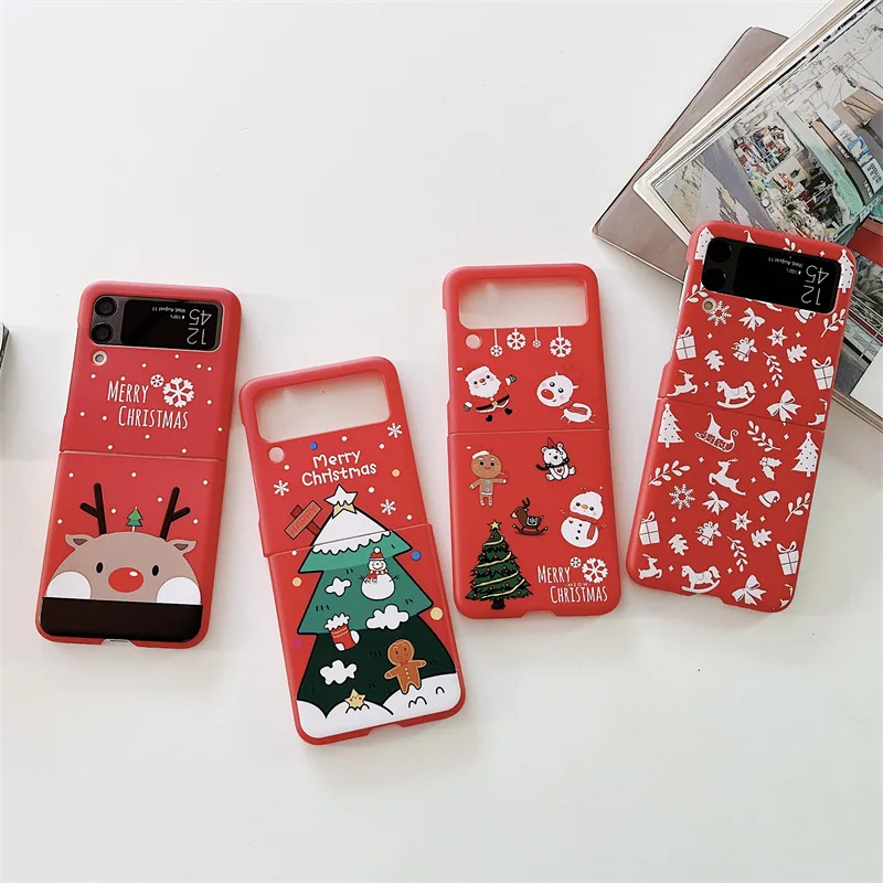 

Creative Christmas Phone Case for Samsung Galaxy Z Flip 3 Z Flip 4 Hard PC Back Cover for ZFlip3 ZFlip4 Case Shell