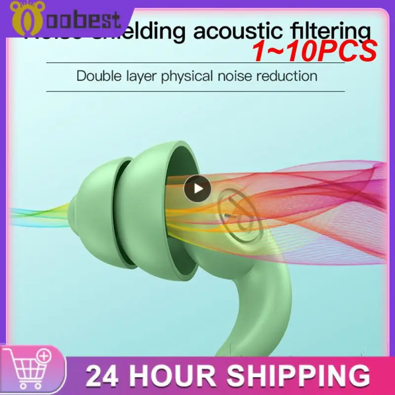

1~10PCS Anti Noise Silicone Earplugs Waterproof Swimming Ear Plugs For Sleeping Diving Surf Soft Comfort Natation Swimming Ear