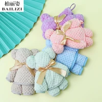 diy style present towel pineapple bear square cute coral fleece soft hand towel household absorbent face towel cleaning