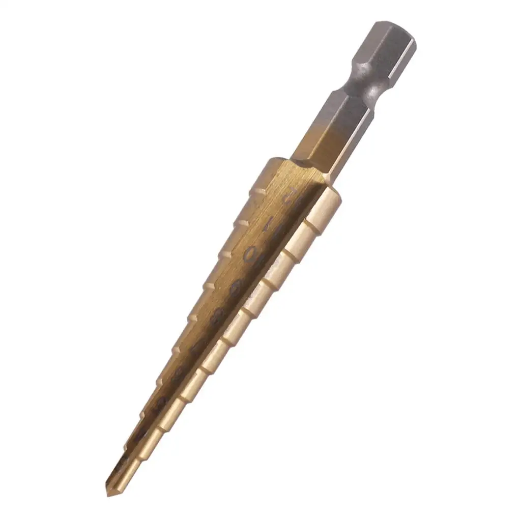 

3pcs HSS Steel Titanium Step Drill Bit 3-12mm 4-12mm 4-20mm Step Cone Cutt Tools Woodworking Wood Metal Drill Bit Set