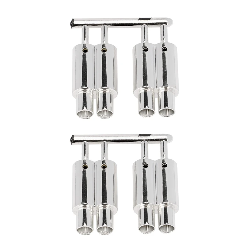 

NEW-2X выхлопная труба с двойным выходом для радиоуправляемой машины 1/10 Внедорожник Багги Traxxas Tamiya HSP HPI Kyosho декоративные детали