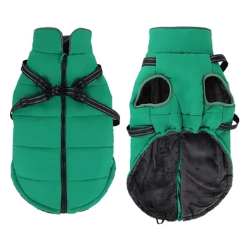 Winter Clothes For Dogs Waterproof Windproof Coats Clothes Pet Soft Vest Padded Warm Pet Jacket with Harness Winter Dog Clothes