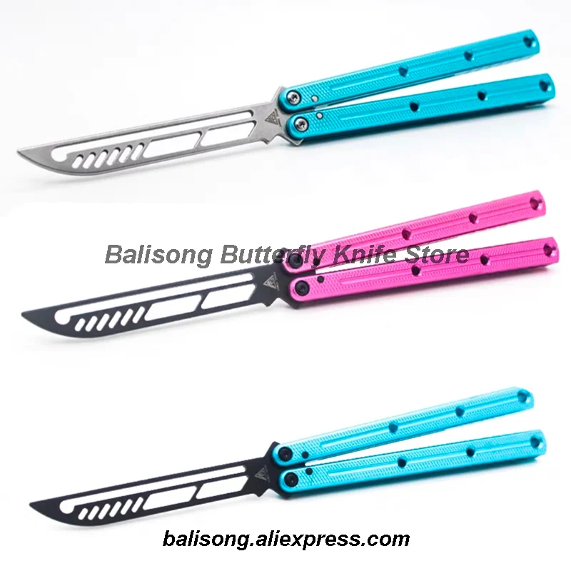 ARMED SHARK 7075 Aluminum Kraken Clone Balisong Flipper Trainer Butterfly Knife 7075 Aluminum Handle Bushings System