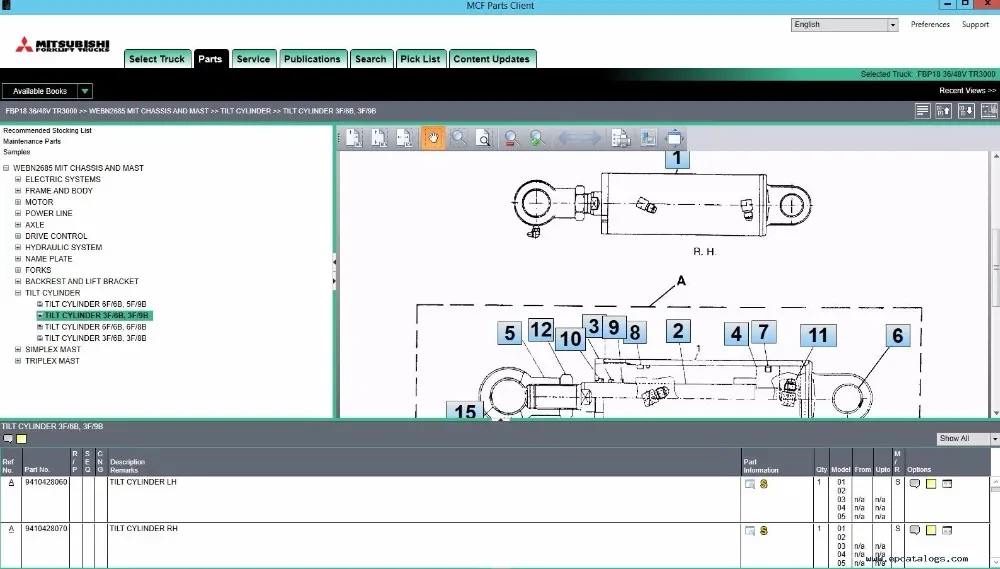 Поручни по ремонту вилочного подъема 2024 (ASIA MCFS) для Mitsubishi
