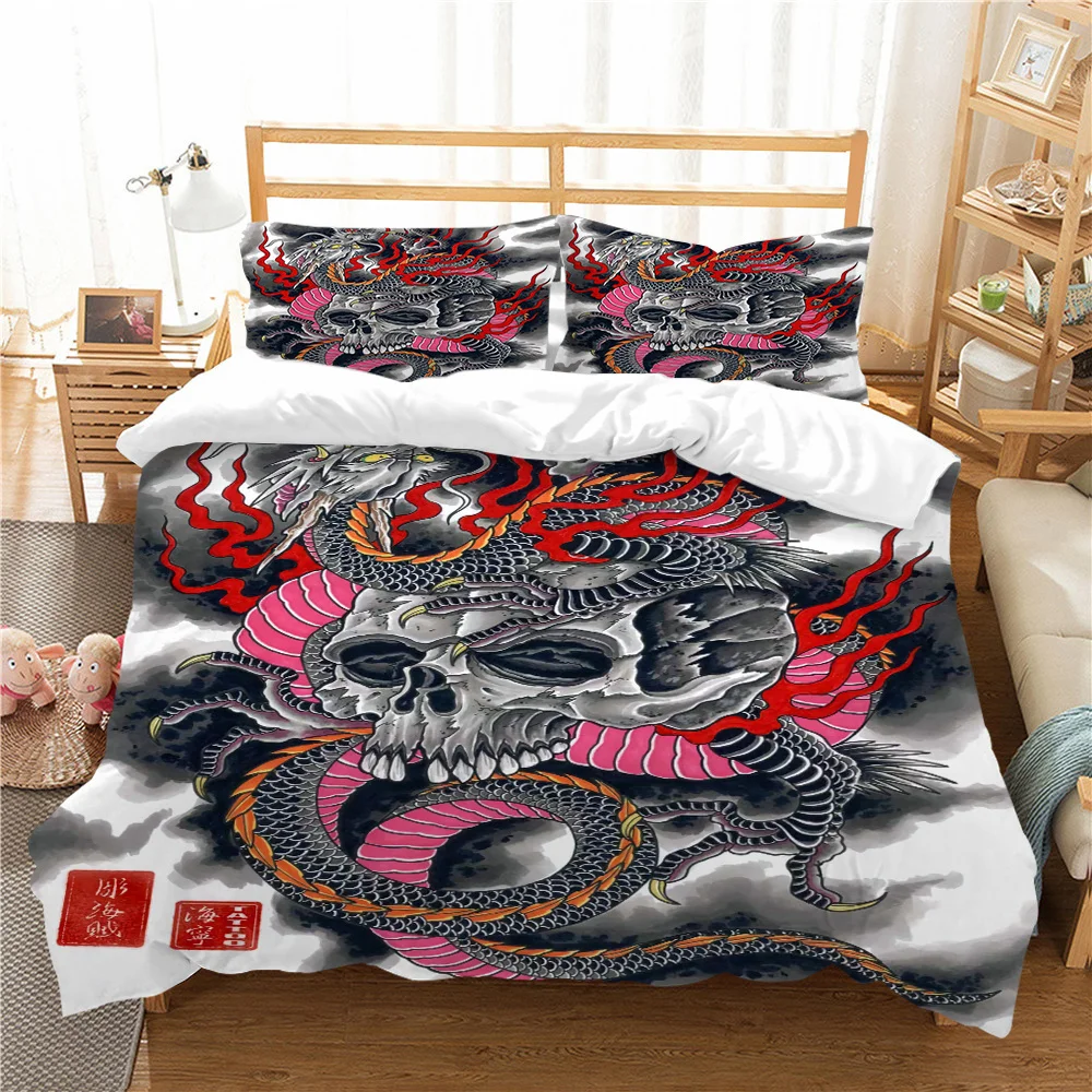 

Flower Skull Bedding Sets King Size 3D Sugar Skull Duvet Cover Set Quilt Cover with Zipper Comforter Sets Queen Comforter Sets