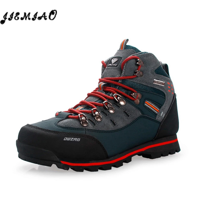 JIEMIAO Hiking Shoes Men Winter Waterproof Mountain Climbing Trekking Boots Top Quality Outdoor Fashion Casual Snow Boots