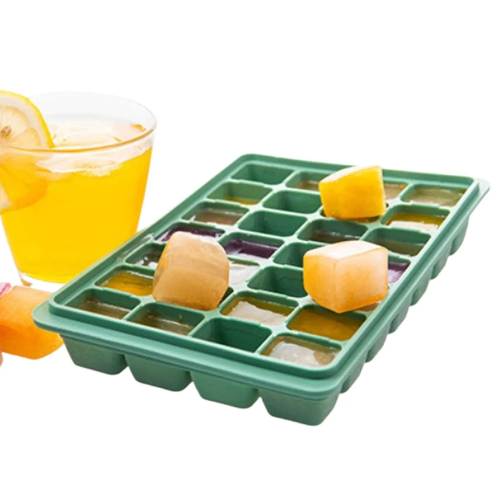 

Силиконовый поднос для льда, форма для льда с крышкой, Силиконовый поднос для льда, подносы для льда для морозильной камеры, охлаждающие кок...
