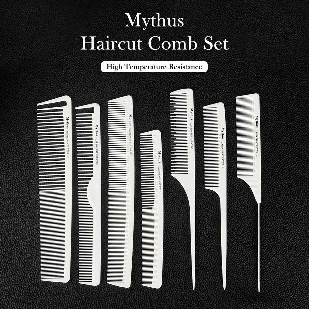 

Mythus Hair Cutting Carbon Comb Durable Anti Static Styling Tools Barber Stylist Rat Tail Comb Hairdressing Comb For Hair Care