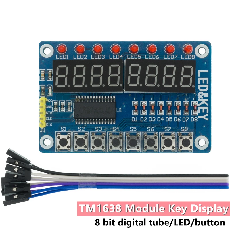 Модуль TM1638 ключ дисплея для AVR Arduino новая 8-битная светодиодный вая Светодиодная