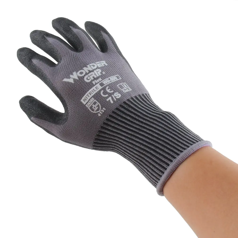 

WG-500 Garden Safety Glove Nylon Non-slip Oil-proof And Wear-resistant Nitrile Dipped Labor Insurance Supplies Work Gloves