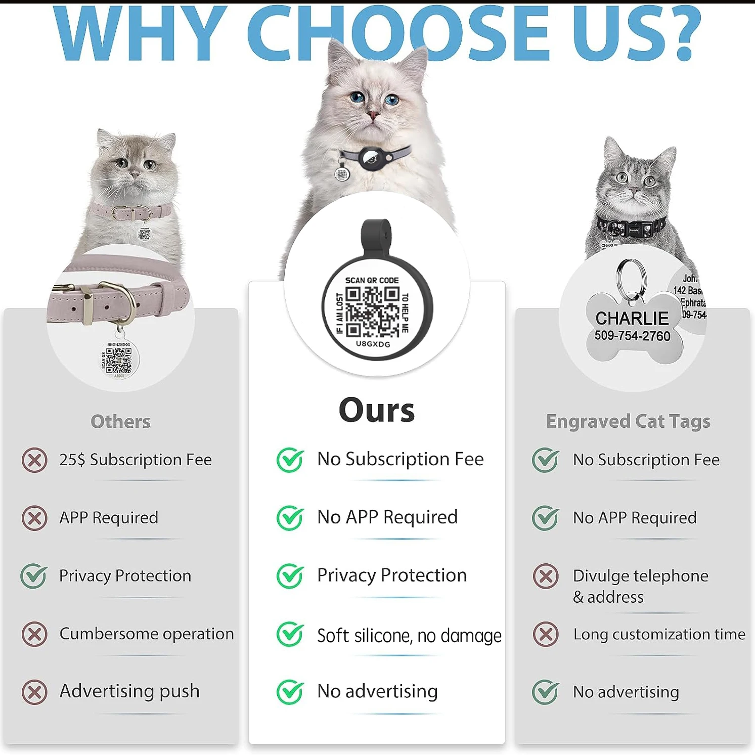 Ошейник для домашних животных совместимый с Apple Airtag QR-меткой аксессуары щенков и