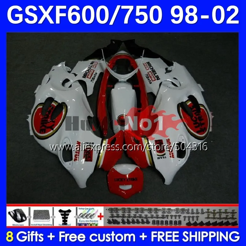 

Body For SUZUKI KATANA GSXF 750 600 GSXF750 12No.11 Lucky Strike GSXF600 98 99 00 01 02 GSX750F 1998 1999 2000 2001 2002 Fairing