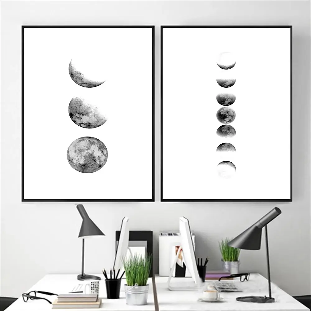 

Nordic Moon Phase Posters And Prints Abstract Luna Wall Art Canvas Painting Minimalist Pictures Modern Living Room Home Decor