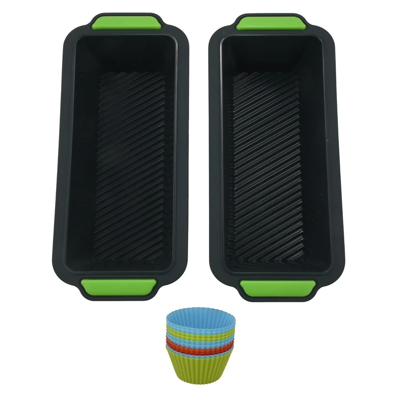 

Набор из 2 лотков для хлеба и 10 многоразовых форм для кексов